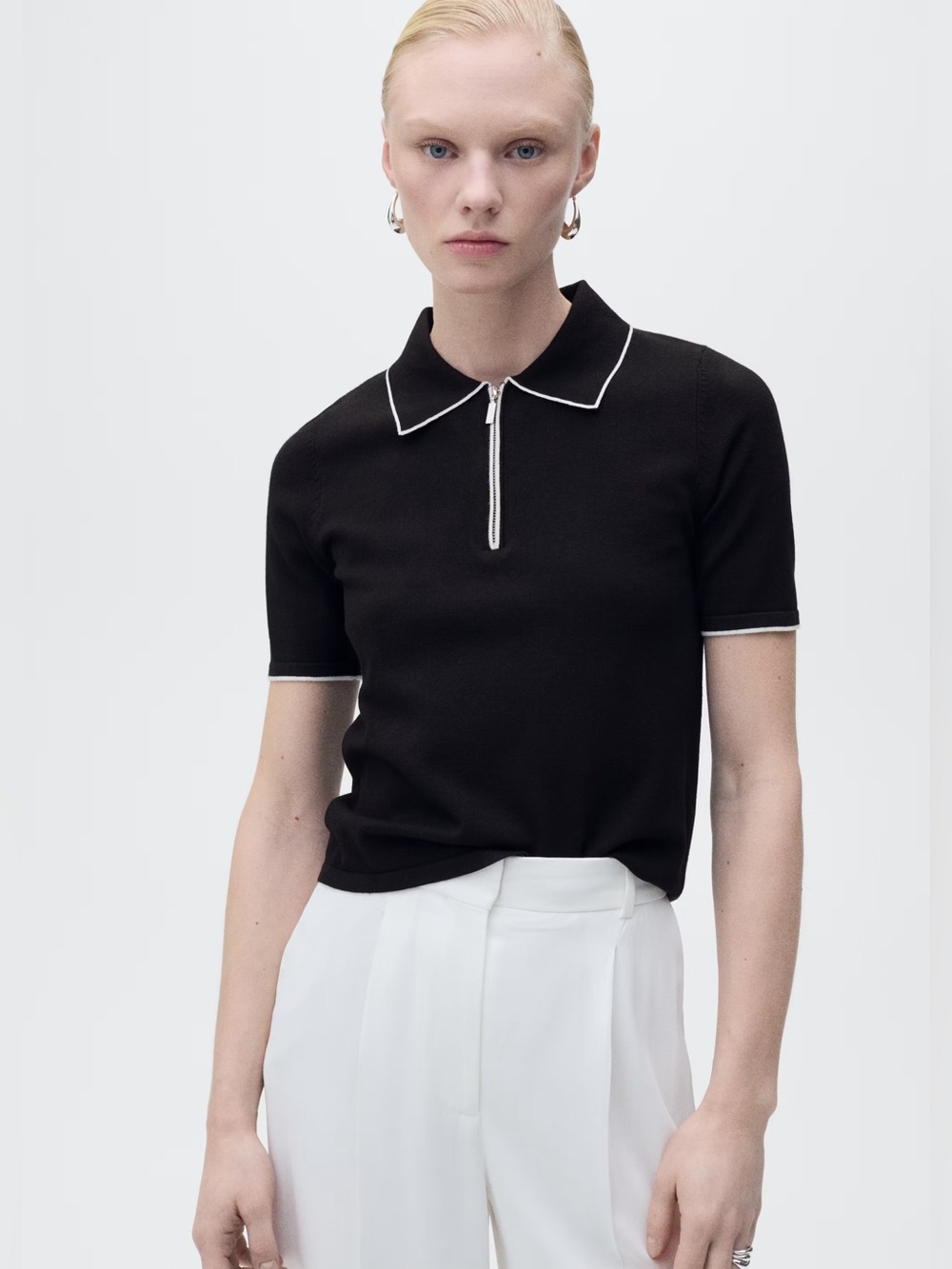 Mango Black Polo neck sweater NWT